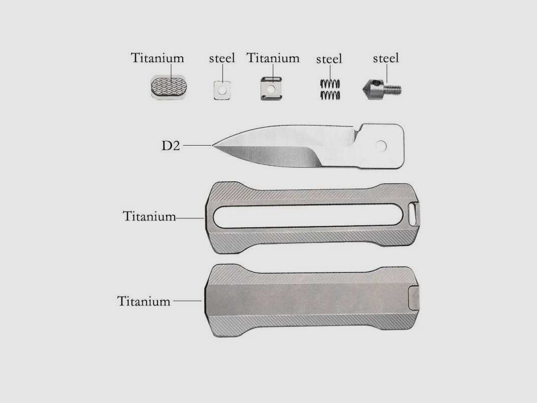 Baltic Steel Slike Titan OTF D2 Stahl Taktisches Messer Spearpoint Griff mit Glasbrecher