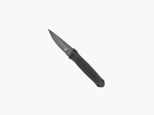 CobraTec Black Quick Strike Hidden Release automatic knife with black stonewash blade