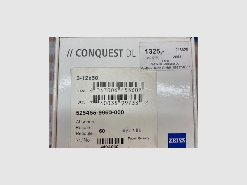 Zielfernrohr Zeiss Conquest 3x12 50 DL Red Dot mit 15mm UTG Montage