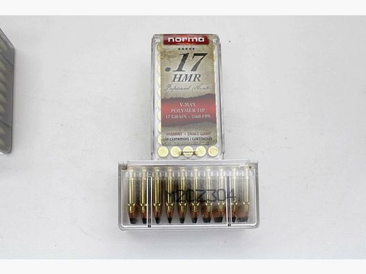 100 Schuß Norma .17HMR V-Max Polymer TIP 17grs. 2560FPS 2x50er Pack