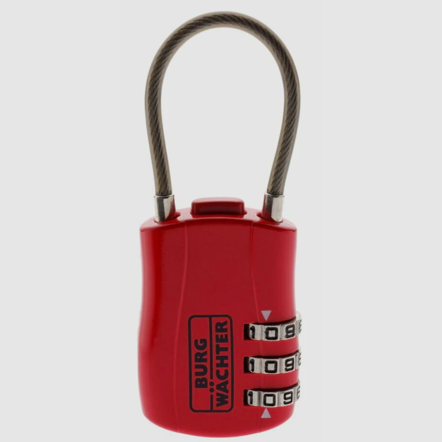 Burg Wächter Adjustable Combination Lock Combi Lock 73 with Shackle Wire Red