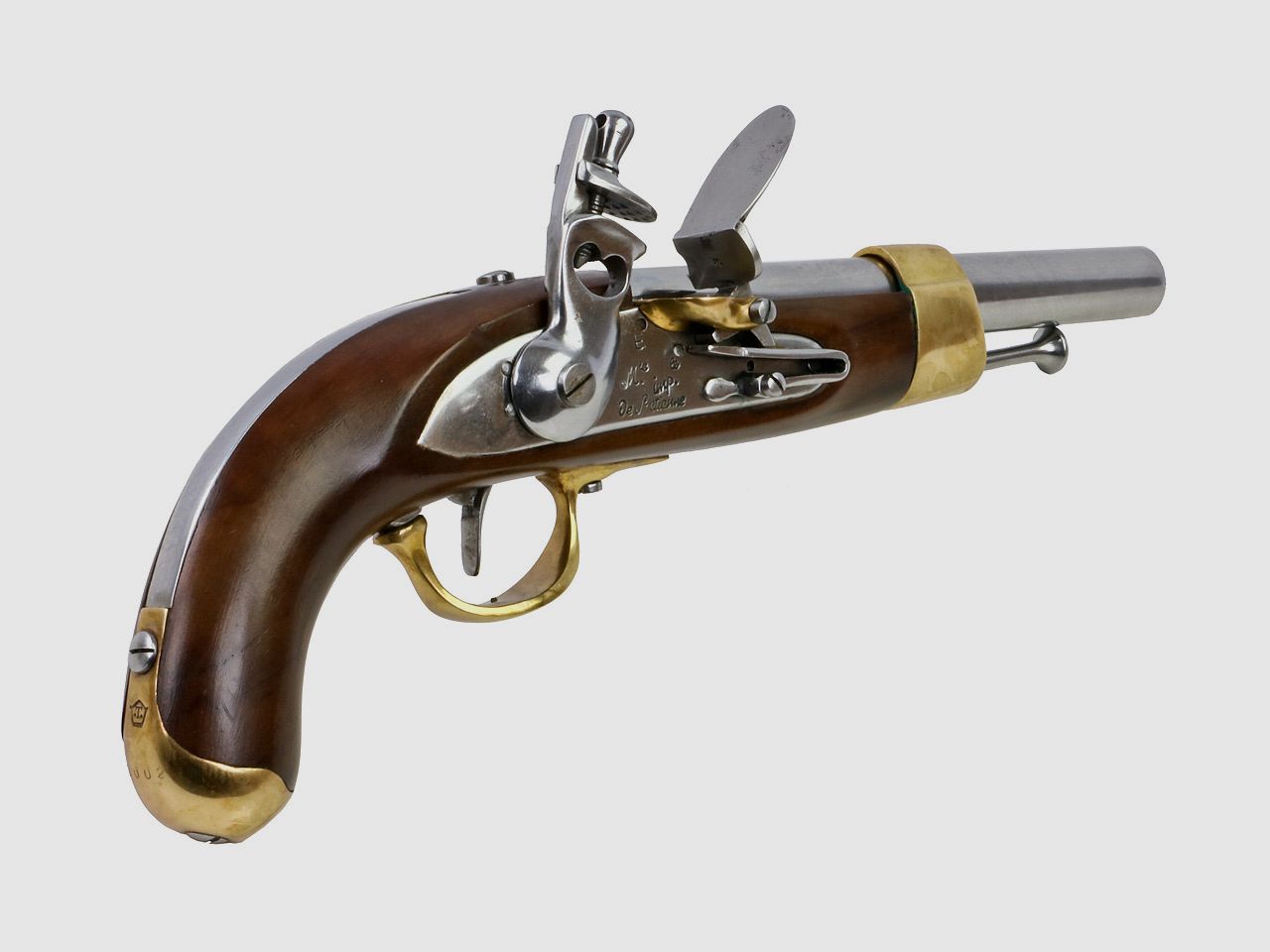 Vorderlader Steinschlosspistole French 1805 AN XIII Kavalleriepistole, messing, Kaliber .69 bzw. 17,5 mm (P18)