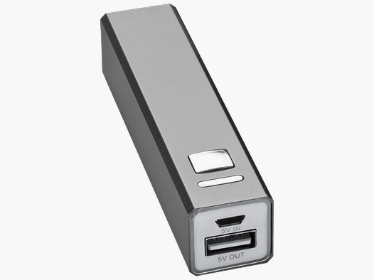 Fritzmann Powerbank 2200 mAh aus Metal grau inklusive USB- Ladekabel 4302907