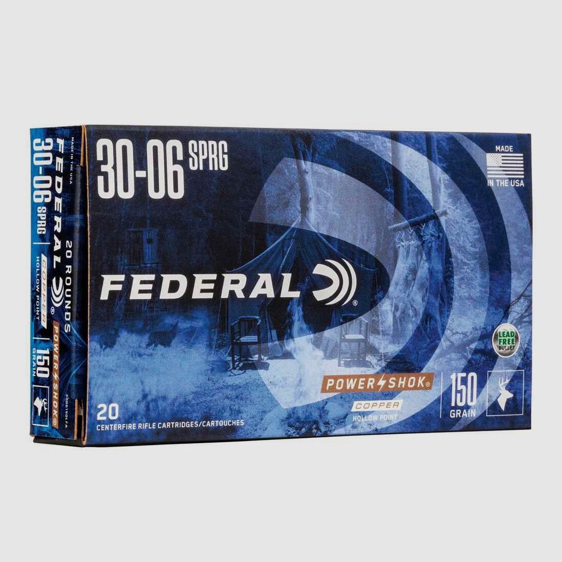 .30-06 Spr. Power Shok Copper HP 9,7g/150grs. Munizioni Federal