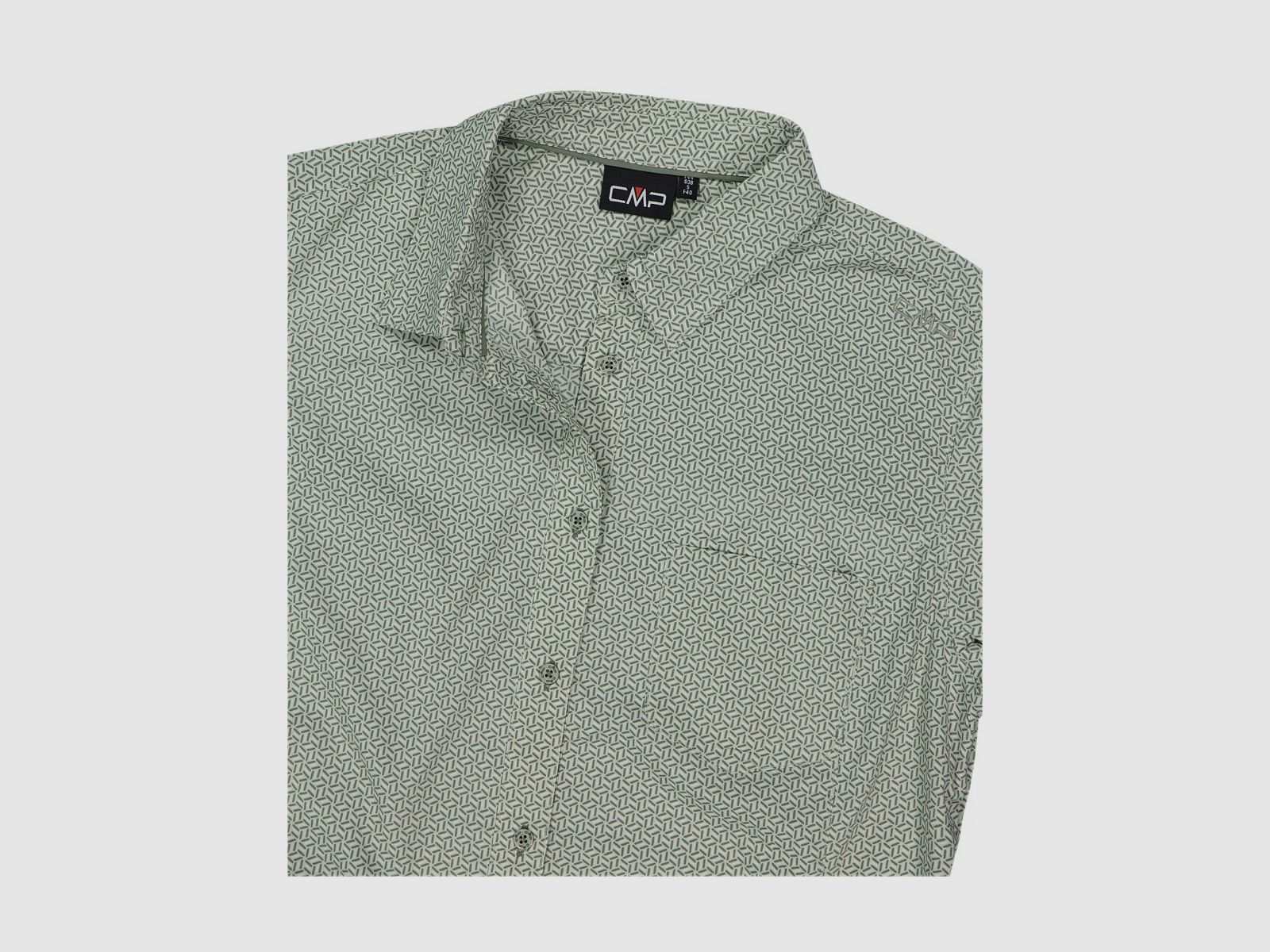 CMP Women's Short Sleeve Shirt with Floral Pattern Green