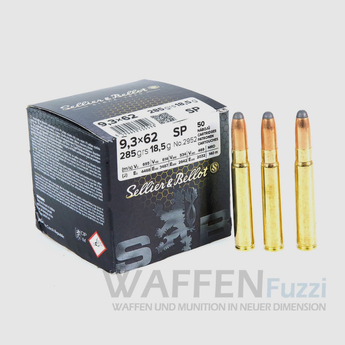 S&B 9,3x62 SP Teilmantel 286grs 50 Schuss