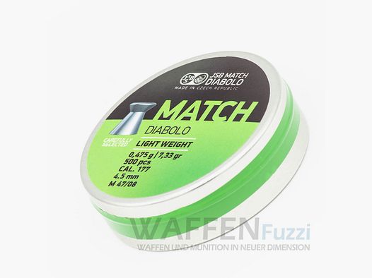 JSB Match Diabolo kaliber 4,5mm płaski łeb lekki waga 0,475g