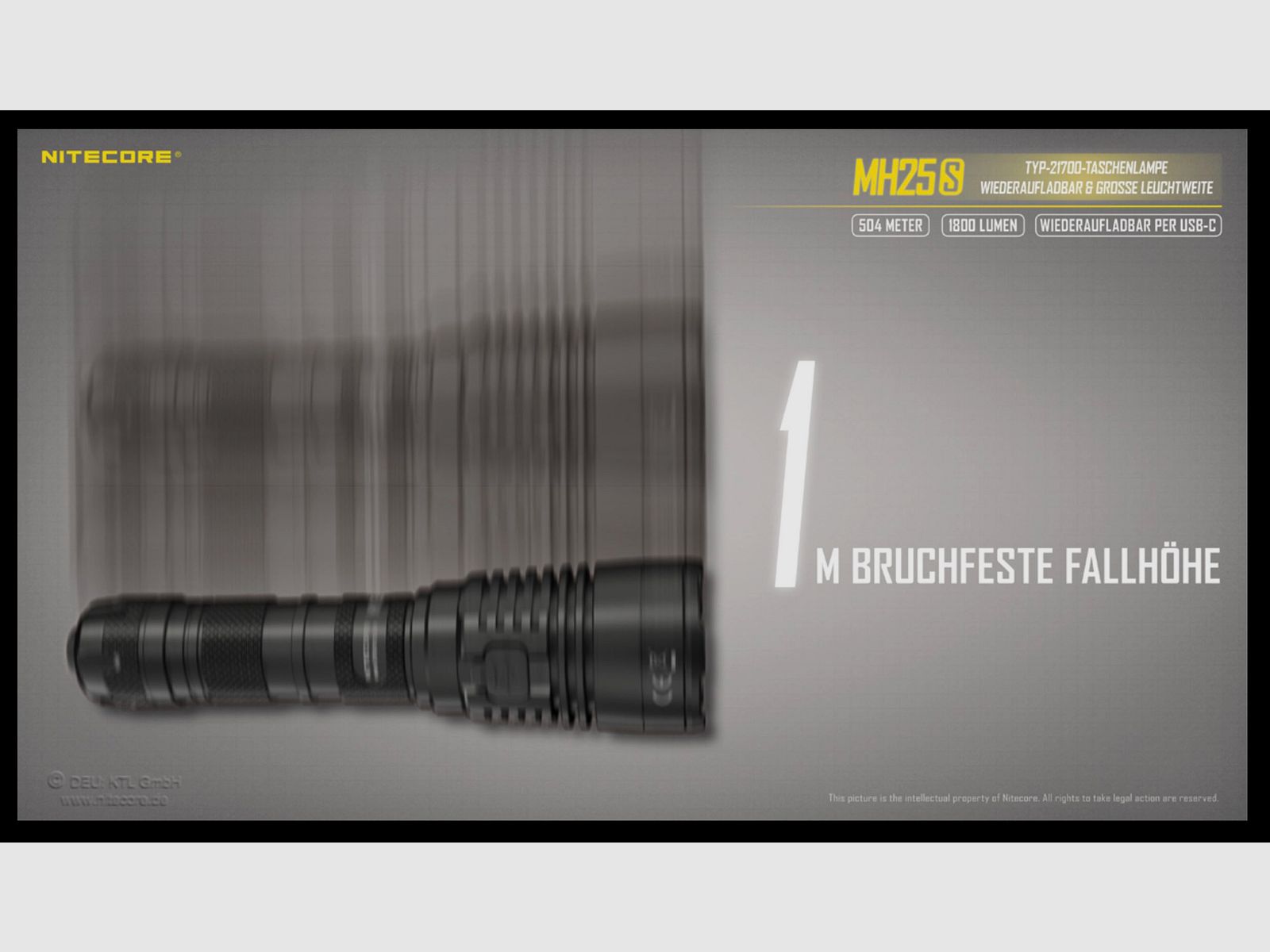 Nitecore MH25S LED Taschenlampe 1800 Lumen