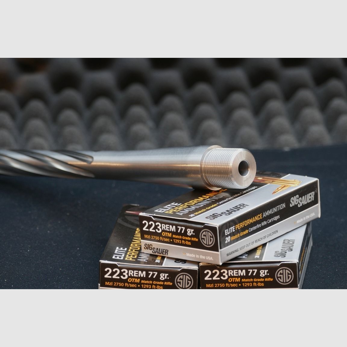 Lothar Walther Custom Lauf mit Matchbehandlung und Helical Flutung in Edelstahl, .223Rem, Drall 9/1 Tikka und Sako