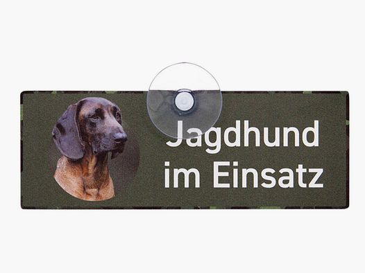 Wilde Hilde Original Autoschild Jagdhund im Einsatz