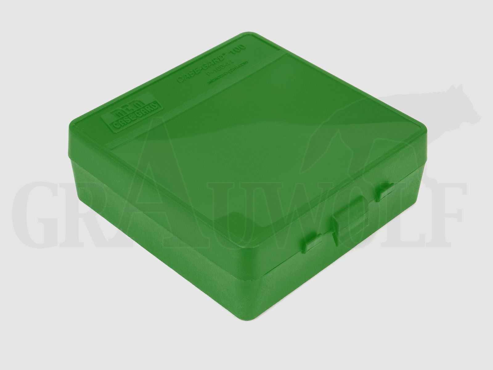 MTM Klappdeckelbox P-100-44 grün für 100 Patronen: .41 Mag - 45 long Colt