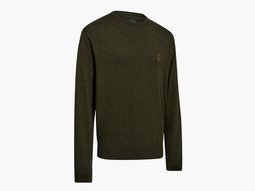 Deerhunter H-Pullover Harrington Rund-Ausschnitt | forest ember melange