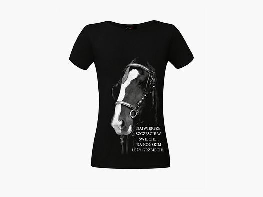 Women's T-shirt Sentence Happiness PERFECT HORSE