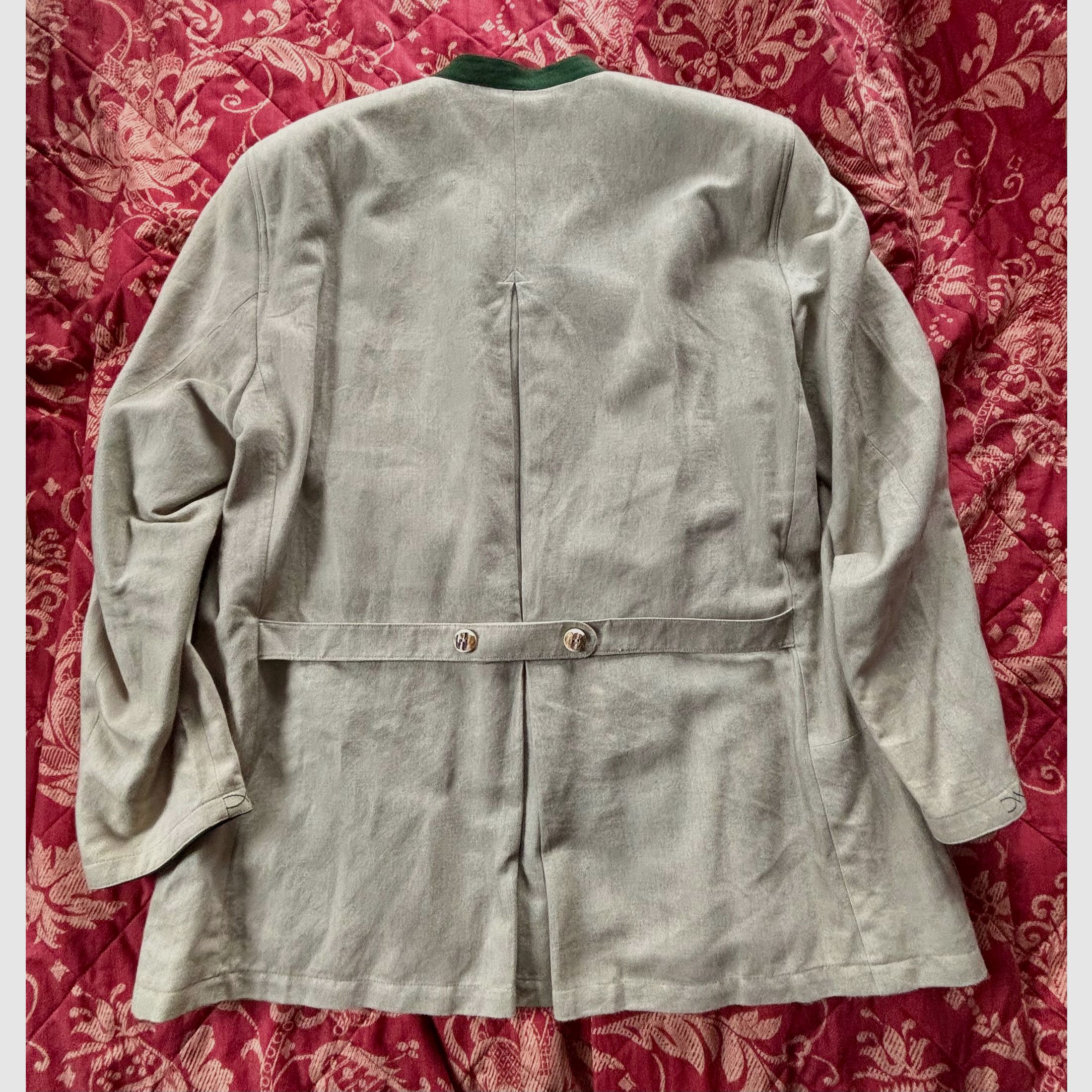 Lodenfrey, Safari beige, leggero Trachten Sommer Janker taglia 60 con veri bottoni in corno di cervo