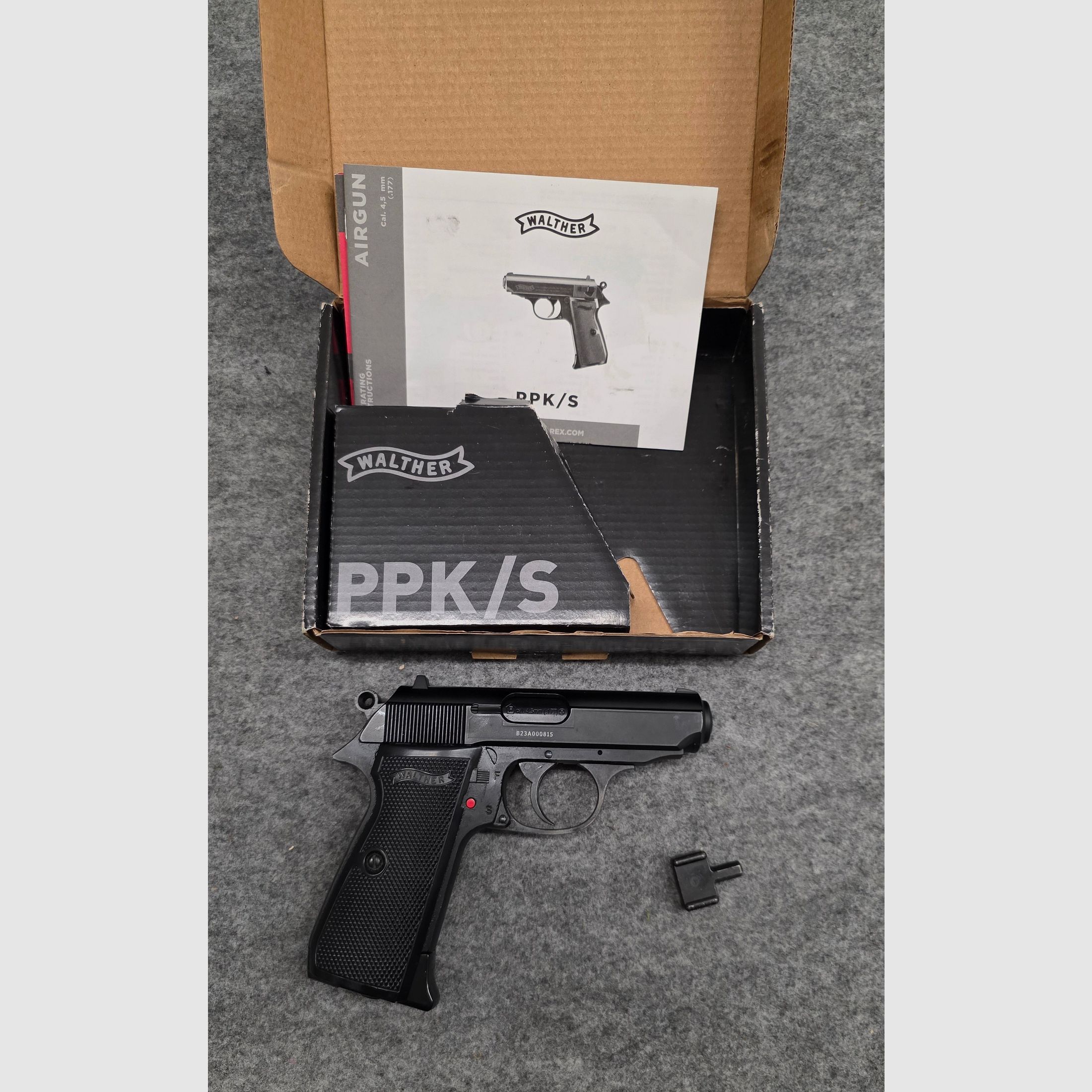   Walther PPK/S CO2-Pistole  Cal. 4,5 mm Stahl BB