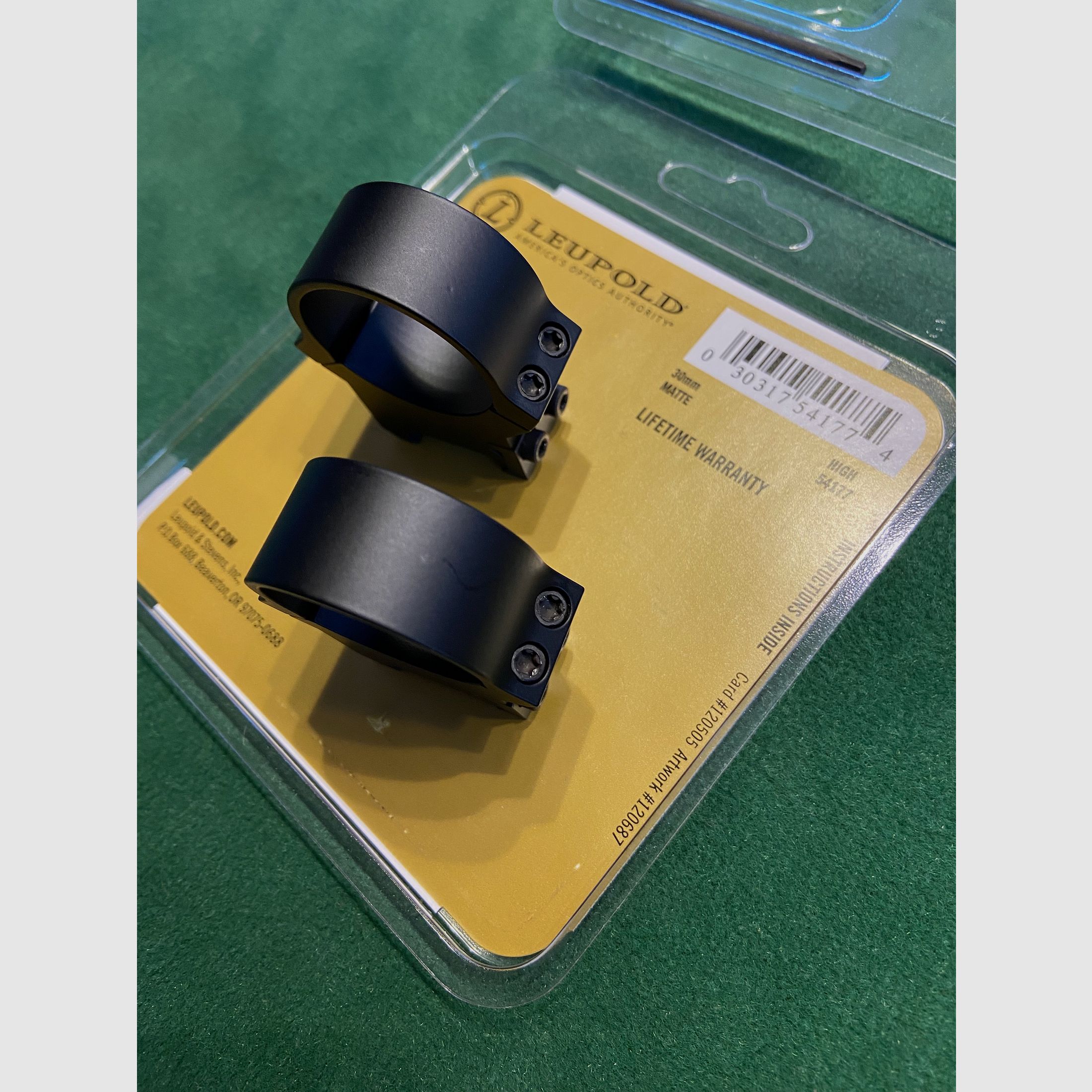 Leupold  Picatinny RINGE 30mm High (H=12,18mm) Stahl, Matt