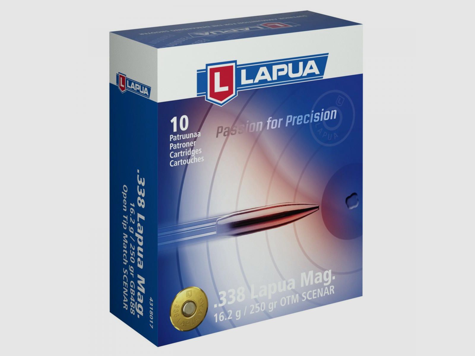 Lapua .338 Lapua Mag. 250GR Scenar 10 cartouches