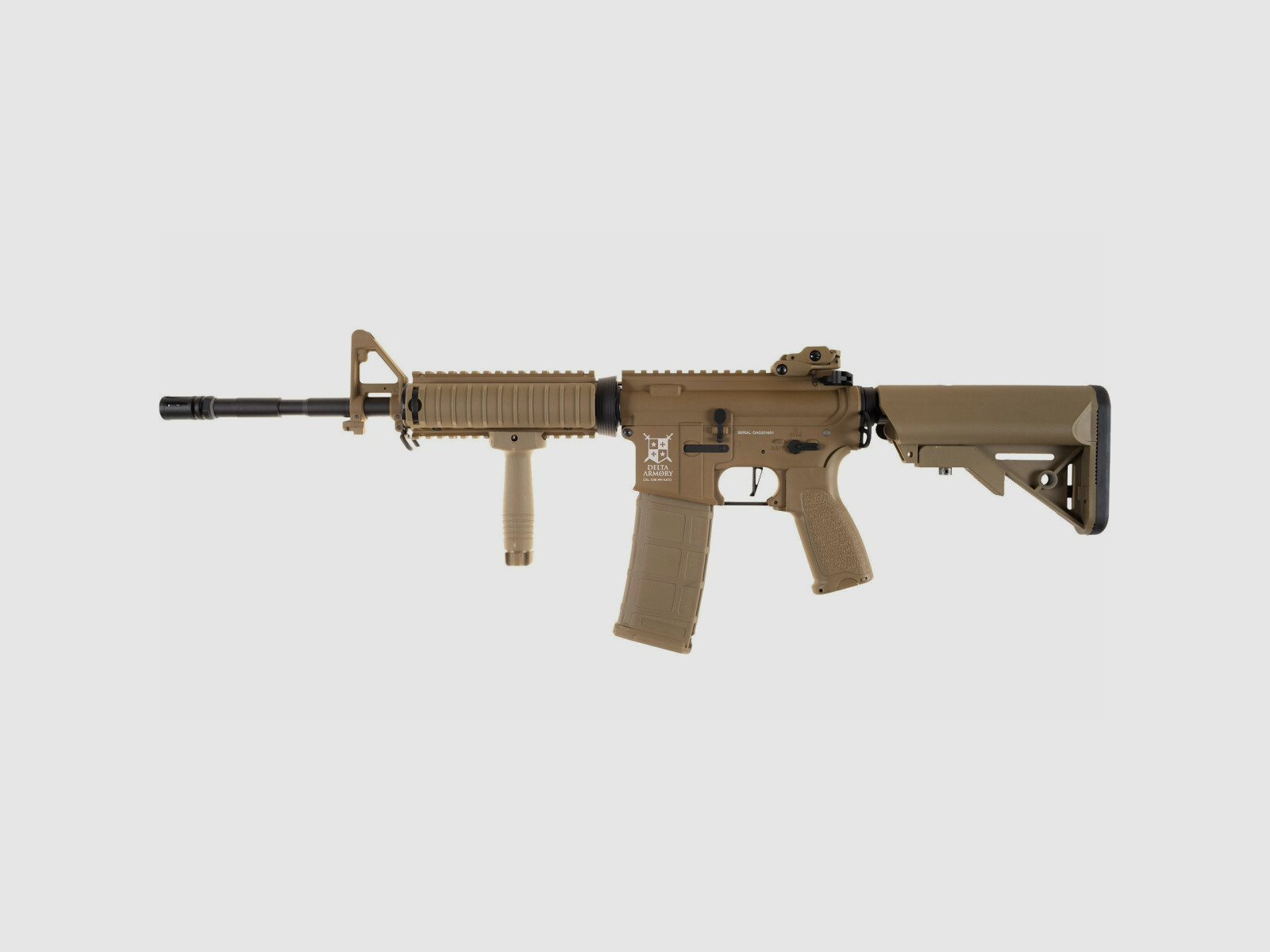 AR15 RIS ALPHA Vollmetall in Tan S-AEG Airsoft frei ab 18 Jahren - Delta Armory