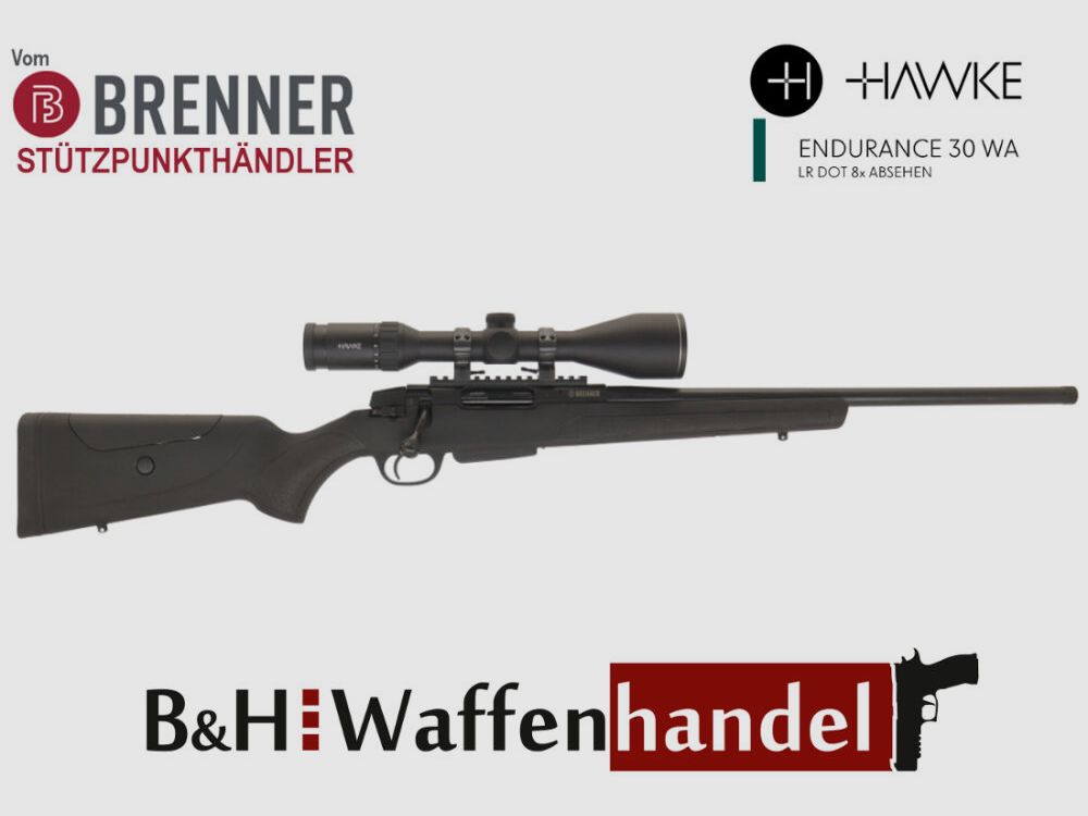 Brenner Komplettpaket: Brenner BR 20 Kunststoff- Schaft mit Hawke Endurance 2.5-10x50 Repetierer