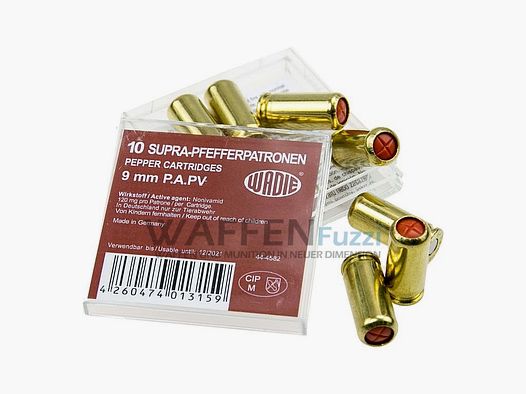 Munitions au poivre Wadie 9 mm pour pistolets - maintenant encore plus puissantes