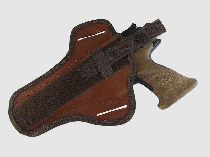 Schnellziehholster Formholster GĂĽrtelholster fĂĽr Luftpistolen Weihrauch HW 45 und HW 75 Leder braun