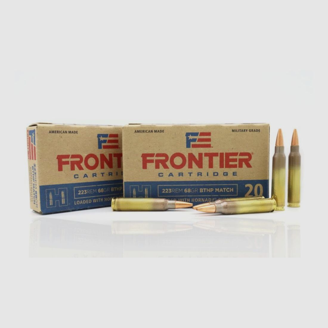 Hornady .223 Rem Hornady Frontier BTHP 68 grs Match Büchsenpatronen 500 Stück