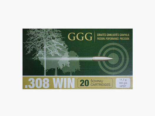 Munitions GGG .308 Win HP BT Match 180gr x20