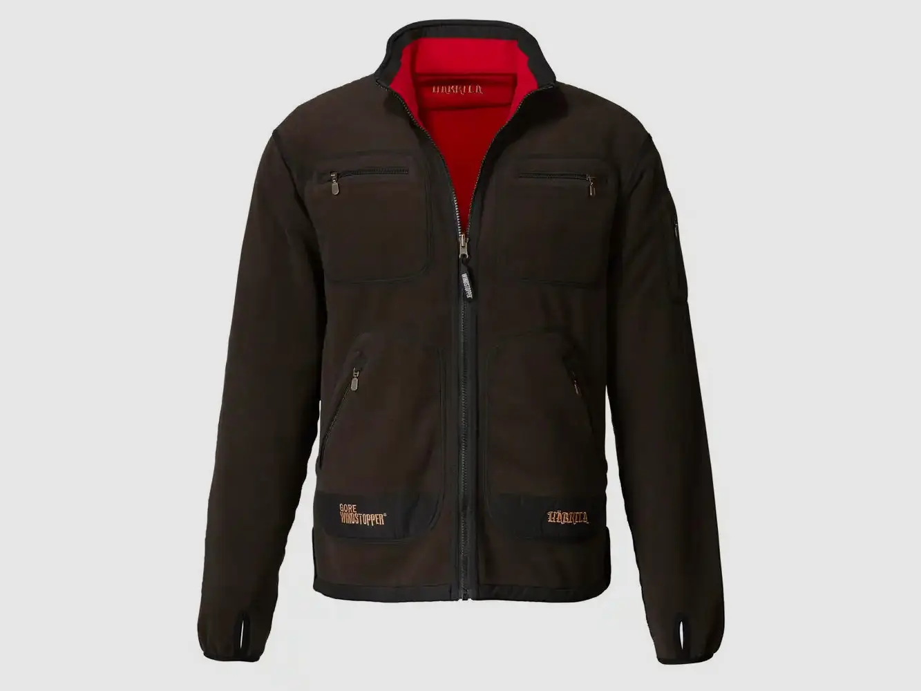 Härkila Kamko Fleecejacke wendbar - Braun / Rot, Bild 2 von 11