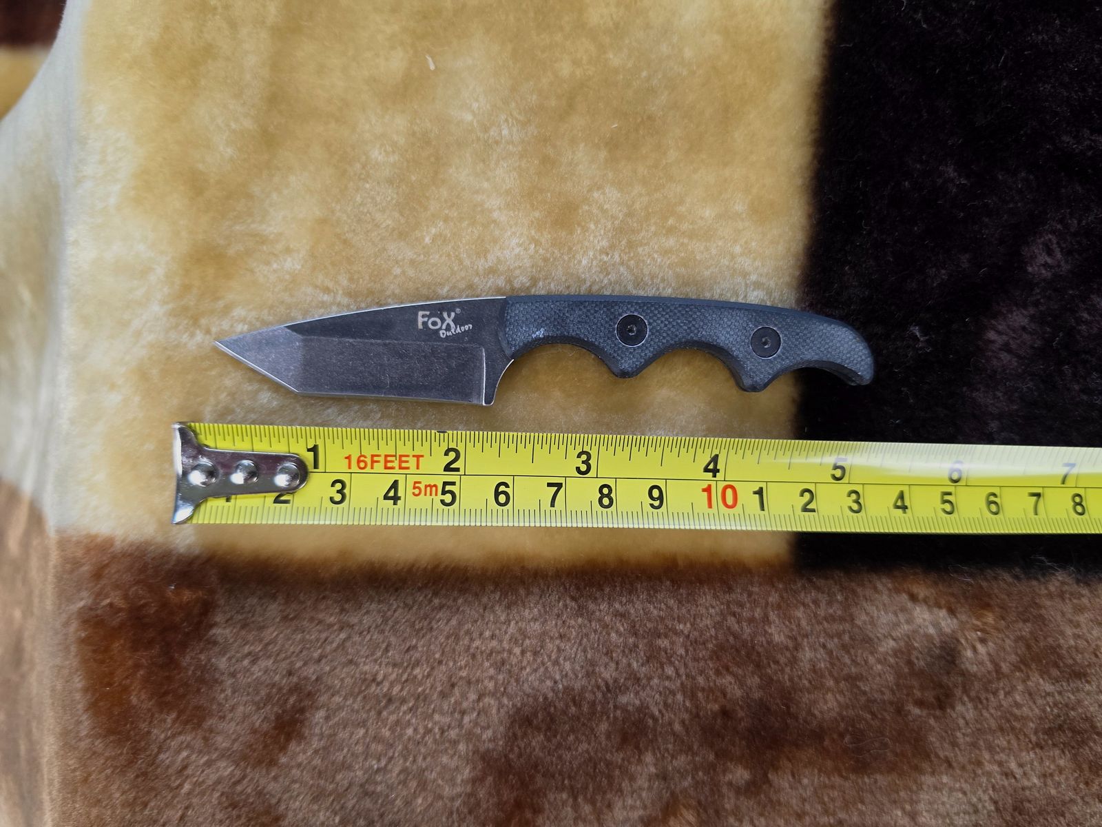 Fox Outdoor taktyczny mini nóż z ostrzem tanto – kompaktowy nóż na szyję i EDC, zdjęcie 1 z 4