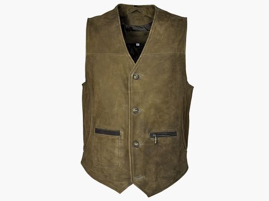 Hubertus Lederweste Trapper oliv