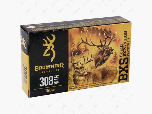 Boite de 20 cartouches à balle de grande chasse BROWNING BXS Calibre .308 WIN - 150 GR