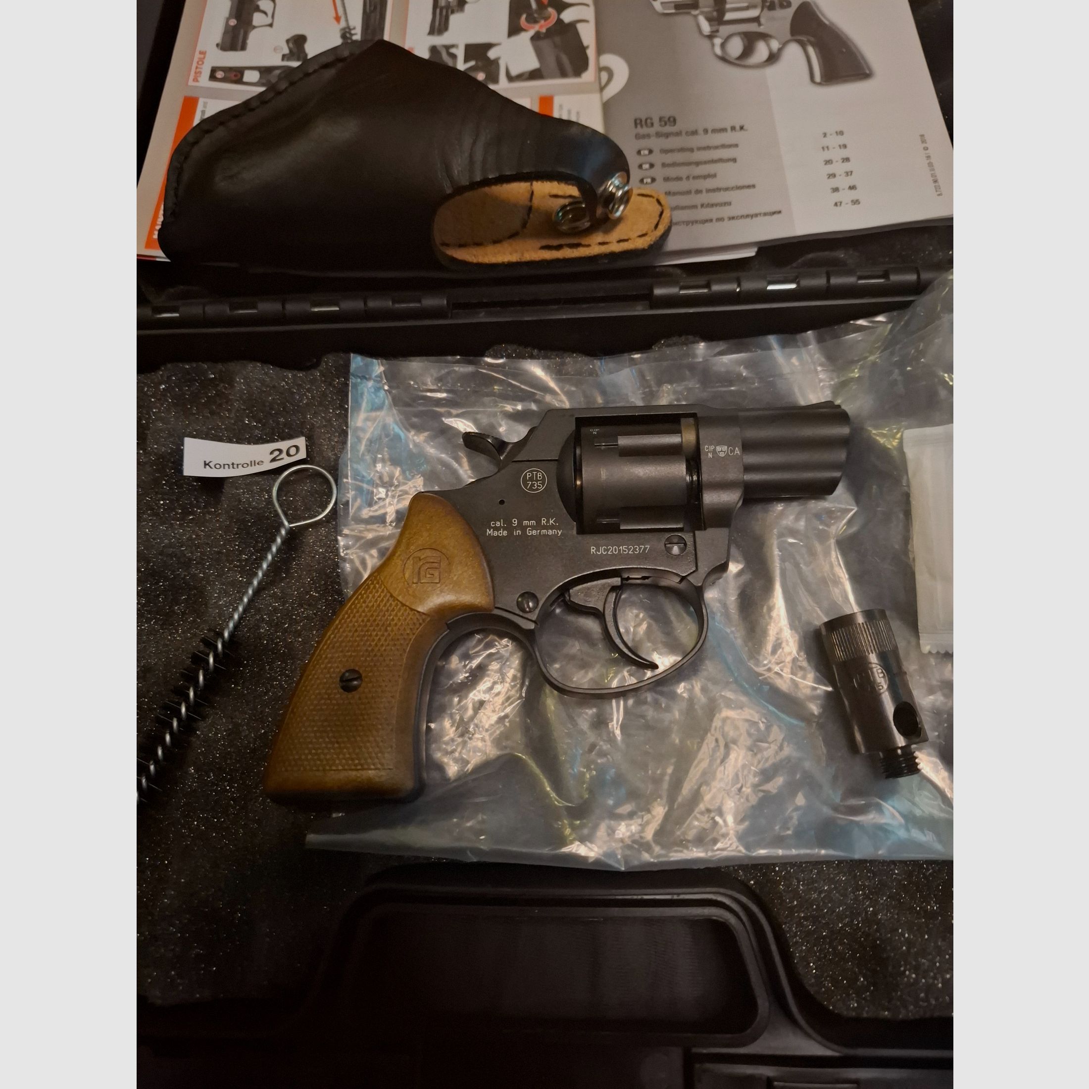 Röhm RG 59  PTB 735  9mm RK mit Lederholster "NEU"