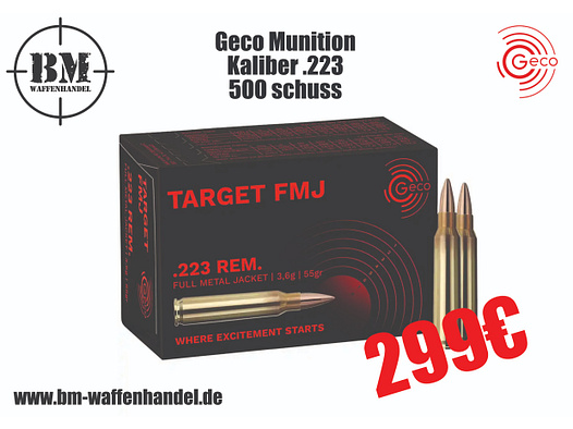 Geco Munition .223 Rem. Vlm Target 3,6g/55grs. 500 Schuss