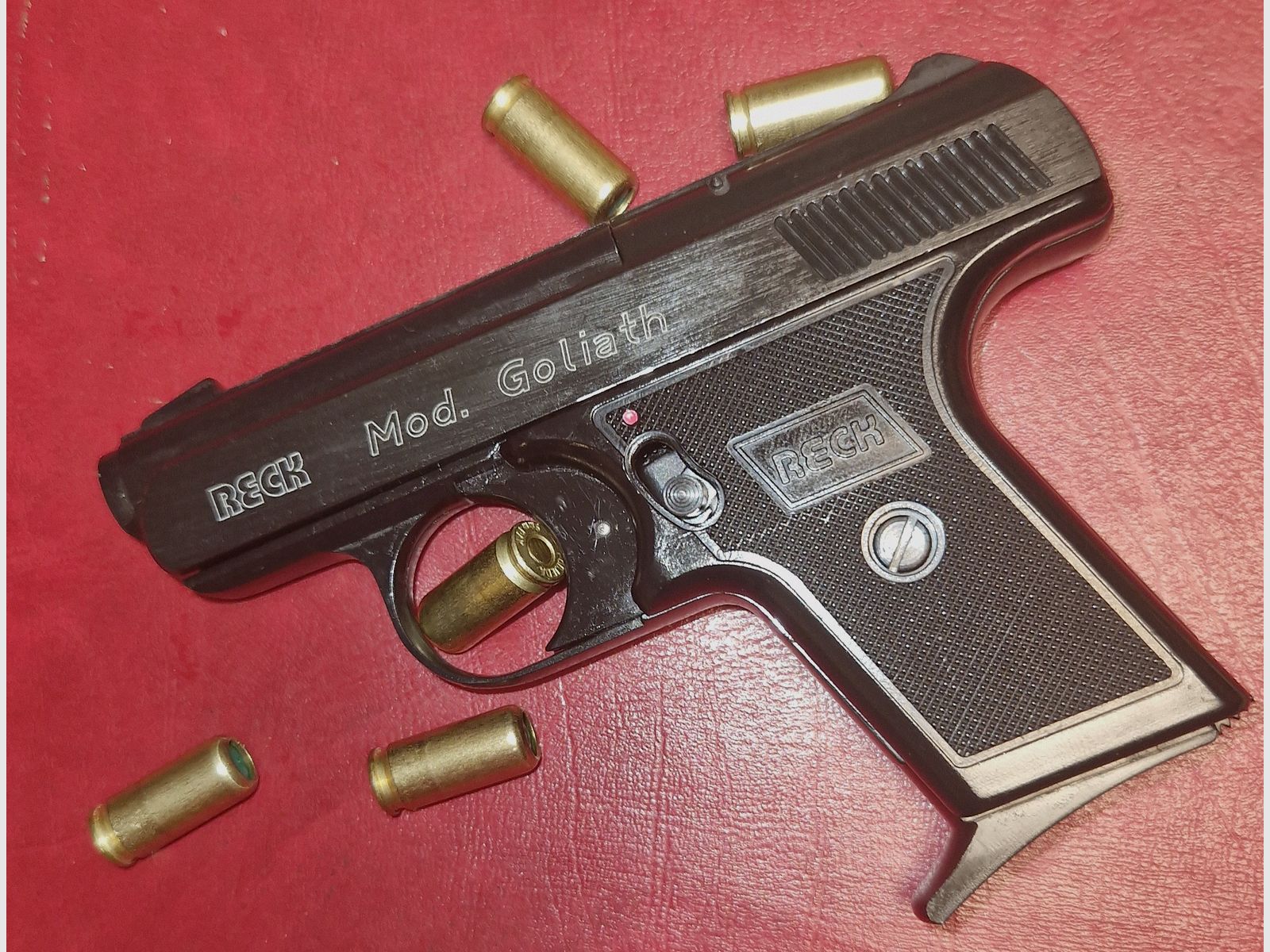 RECK MOD. GOLIATH/ senza accessori / cal. 9mm P.A.K. / PTB 763 / PISTOLA A GAS SCHRECKSCHUSS SILVESTER DIFESA PERSONALE COLLEZIONE / ------>! LEGGI LA DESCRIZIONE ! <------