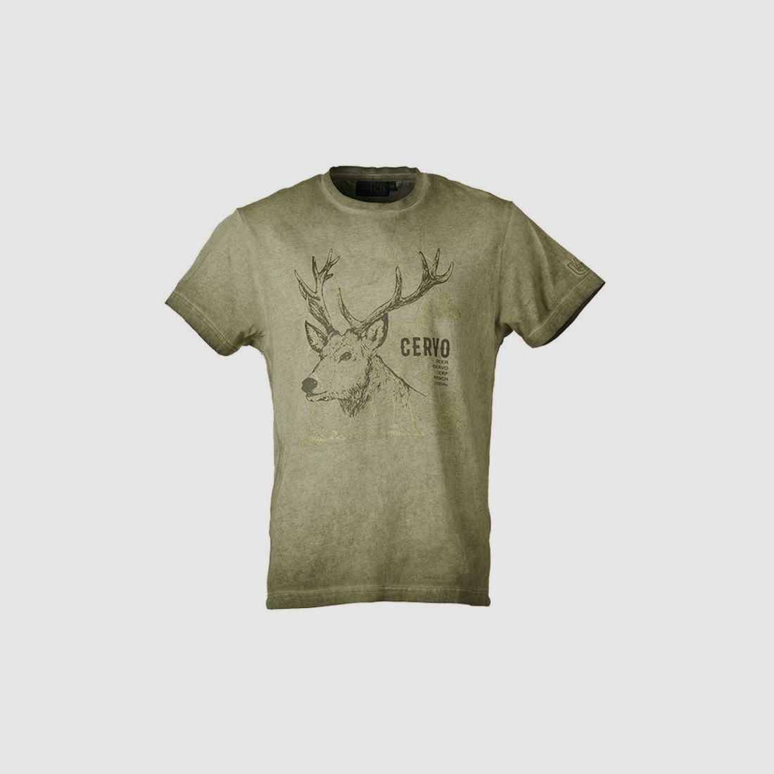 Univers groen T-shirt met hertprint art. 94198 359, afbeelding 2 van 3