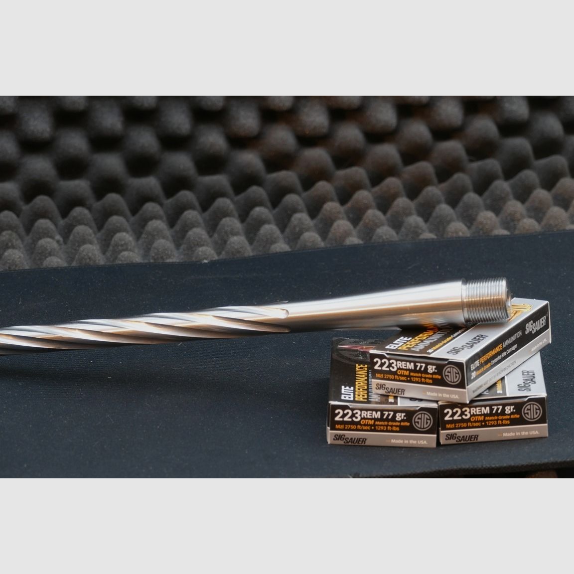 Lothar Walther Custom Lauf mit Matchbehandlung und Helical Flutung in Edelstahl, .223Rem, Drall 9/1 Tikka und Sako