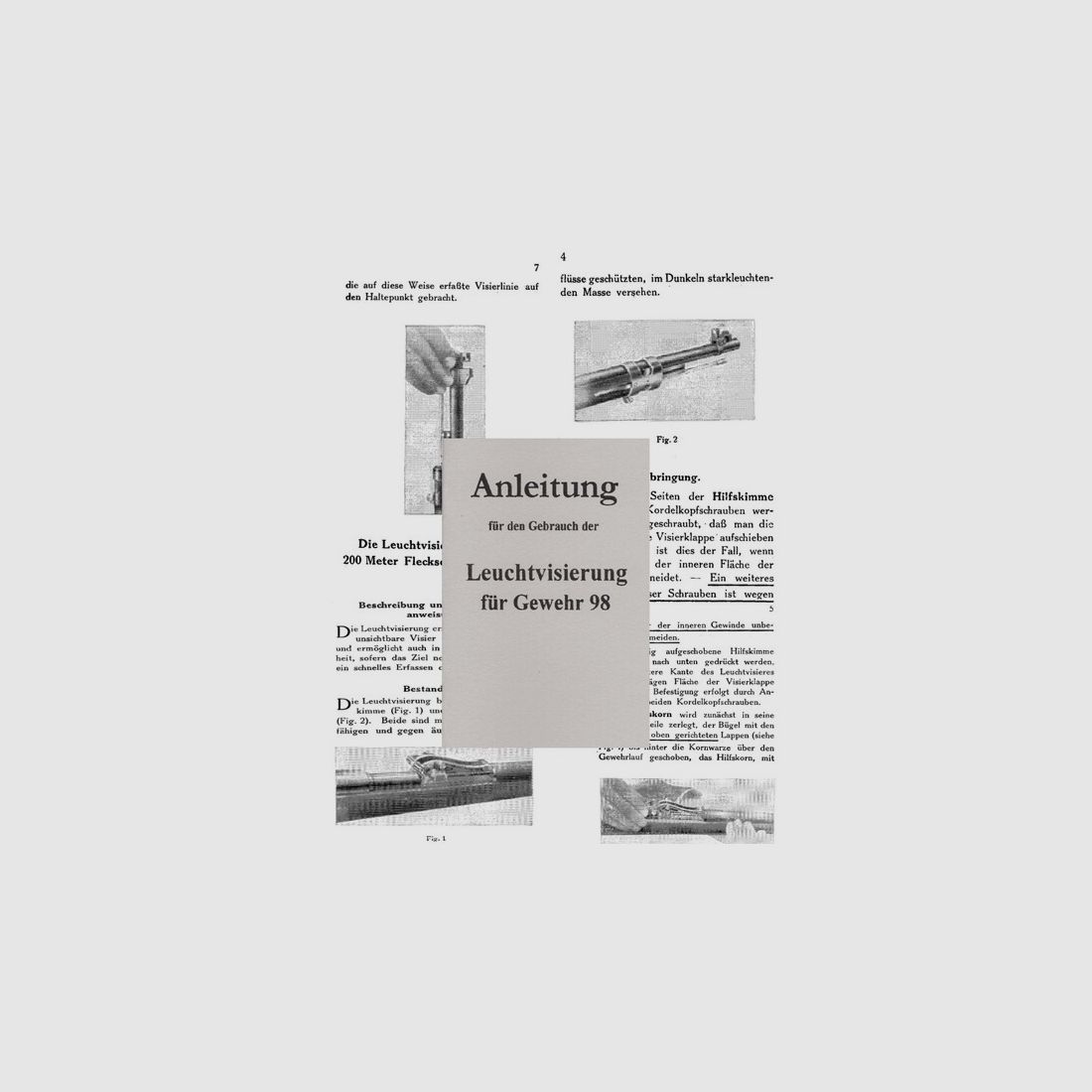 Nachdruck Anleitung zum Leuchtvisier Gewehr 98