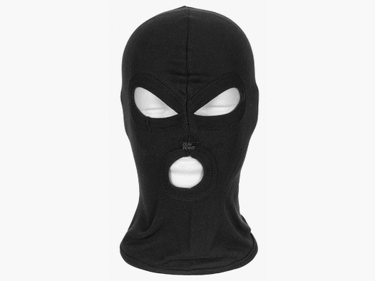 Balaclava, 3-Loch, dnn,schwarz, 100 % Baumwolle