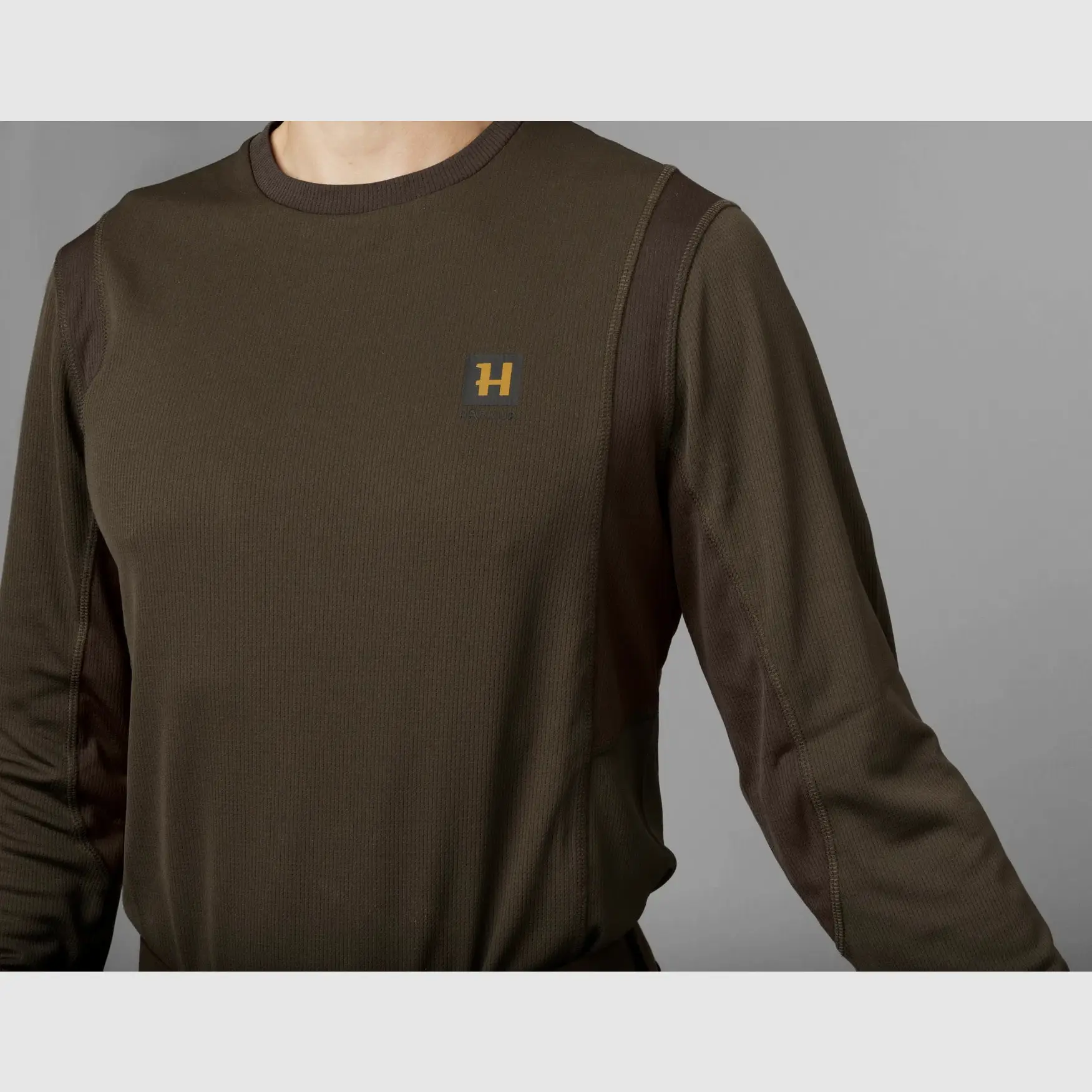 Härkila Forest Hunter T-shirt à manches longues, vert chasse/marron ombre, image 3 sur 4