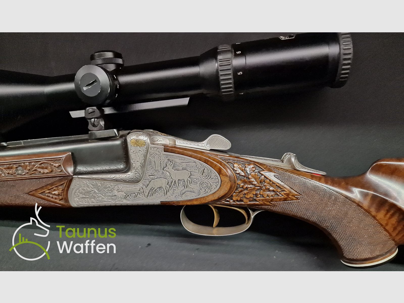 Triumphdrilling Bockdrilling Josef Just  Ferlach mit Bockdoppelbüchswechsellauf taunus-waffen.de