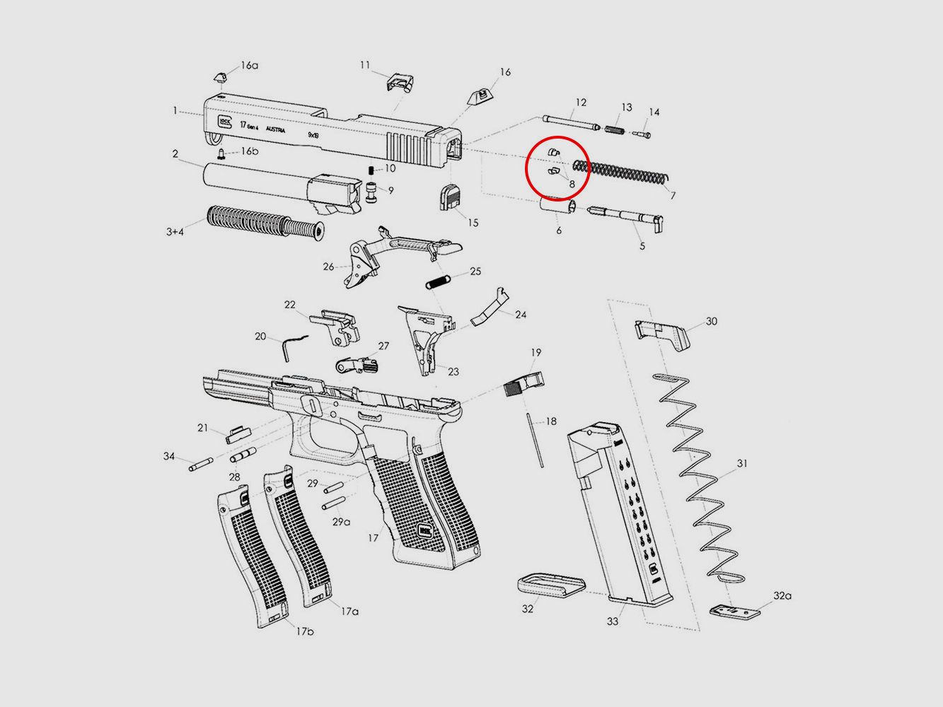 Eemann Tech slagpin veer cups voor GLOCK, afbeelding 2 van 3