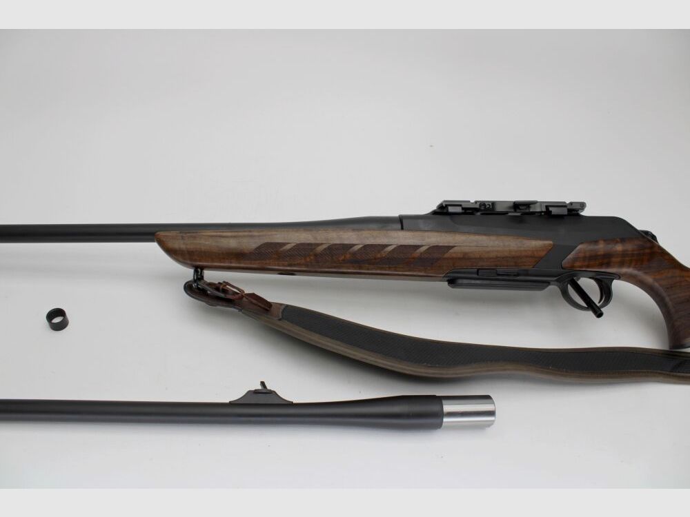 Merkel RX HELIX BLACK DS mit Wechsellauf und HLX Dämpfer und Dentler Basis	 .308Win + 8x57JS