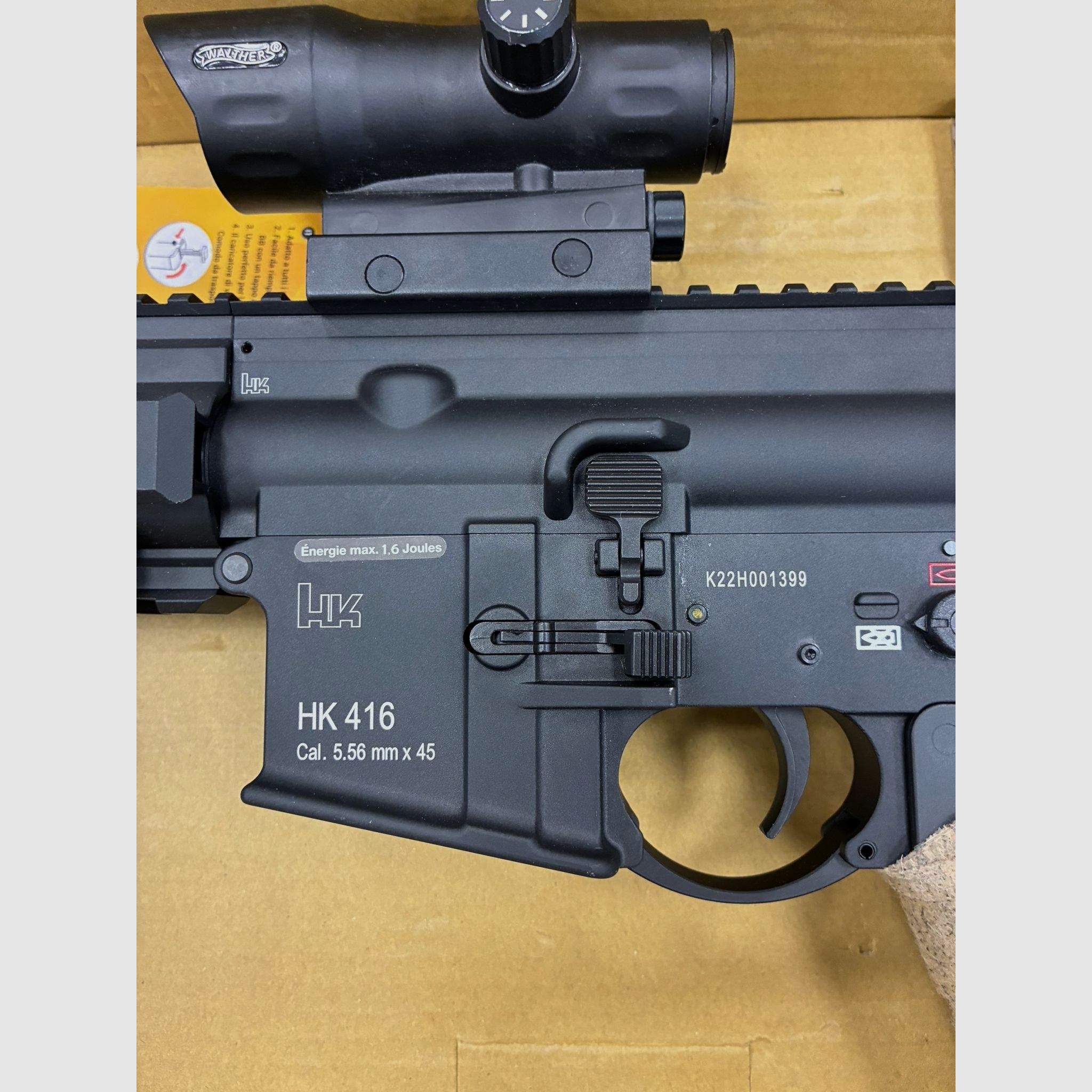 HK Heckler & Koch HK416 A5 BLK 6mm >1.6J 30R No Compromise Softair Assault Rifle