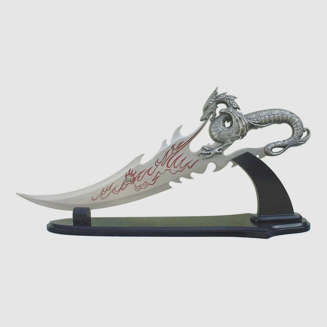 Dragon Fantasy Dolch mit Flammen Bemalung