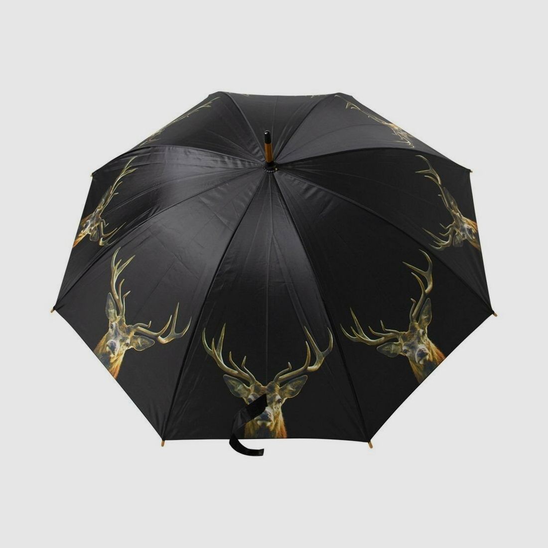 Lovergreen Outdoor Motiv Regenschirm Hirschkopf schwarzer Hintergrund