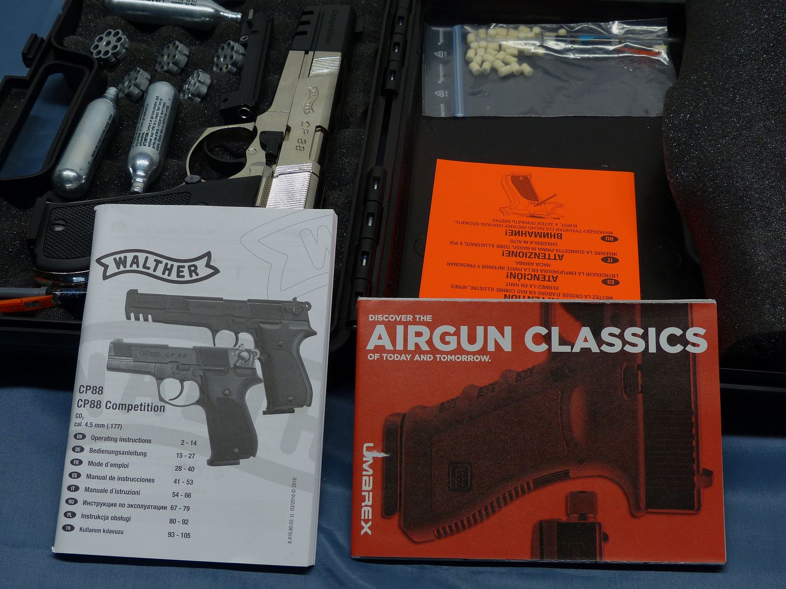 Walther CP88 Competition CO2 Pistool 4,5 mm Diabolo verchroomd als nieuw