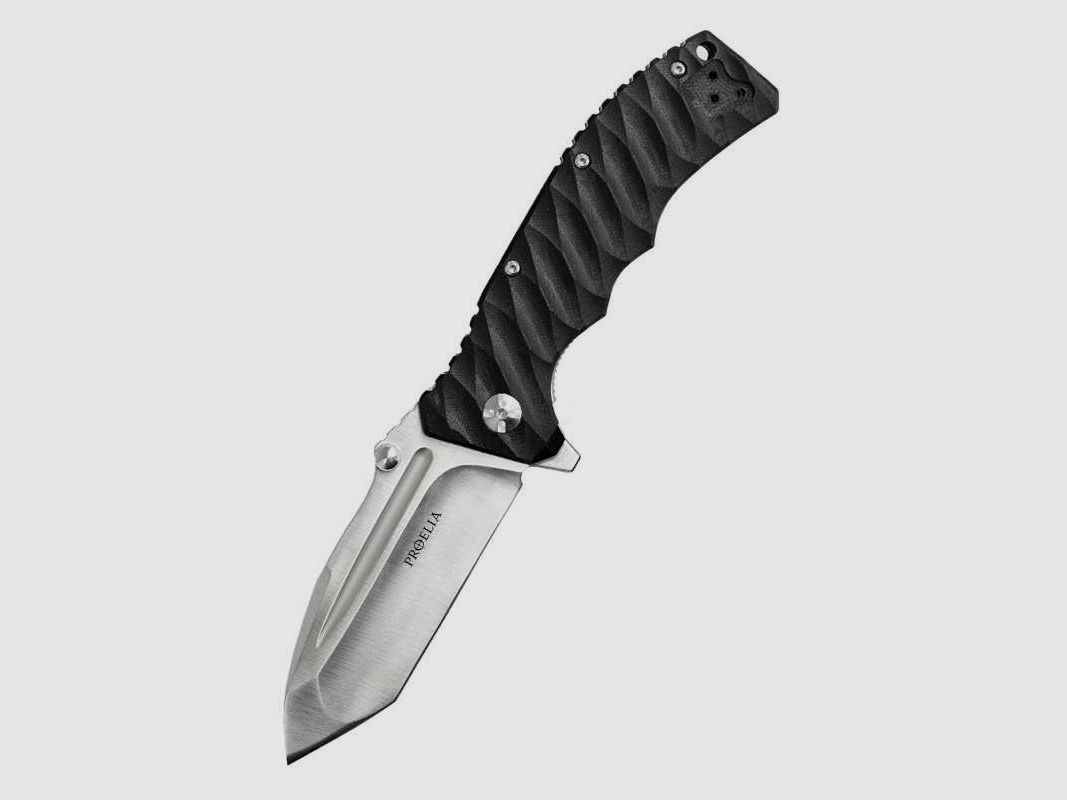 Defcon Proelia Tanto Taschenmesser, satinierte Klinge, schwarzer Griff