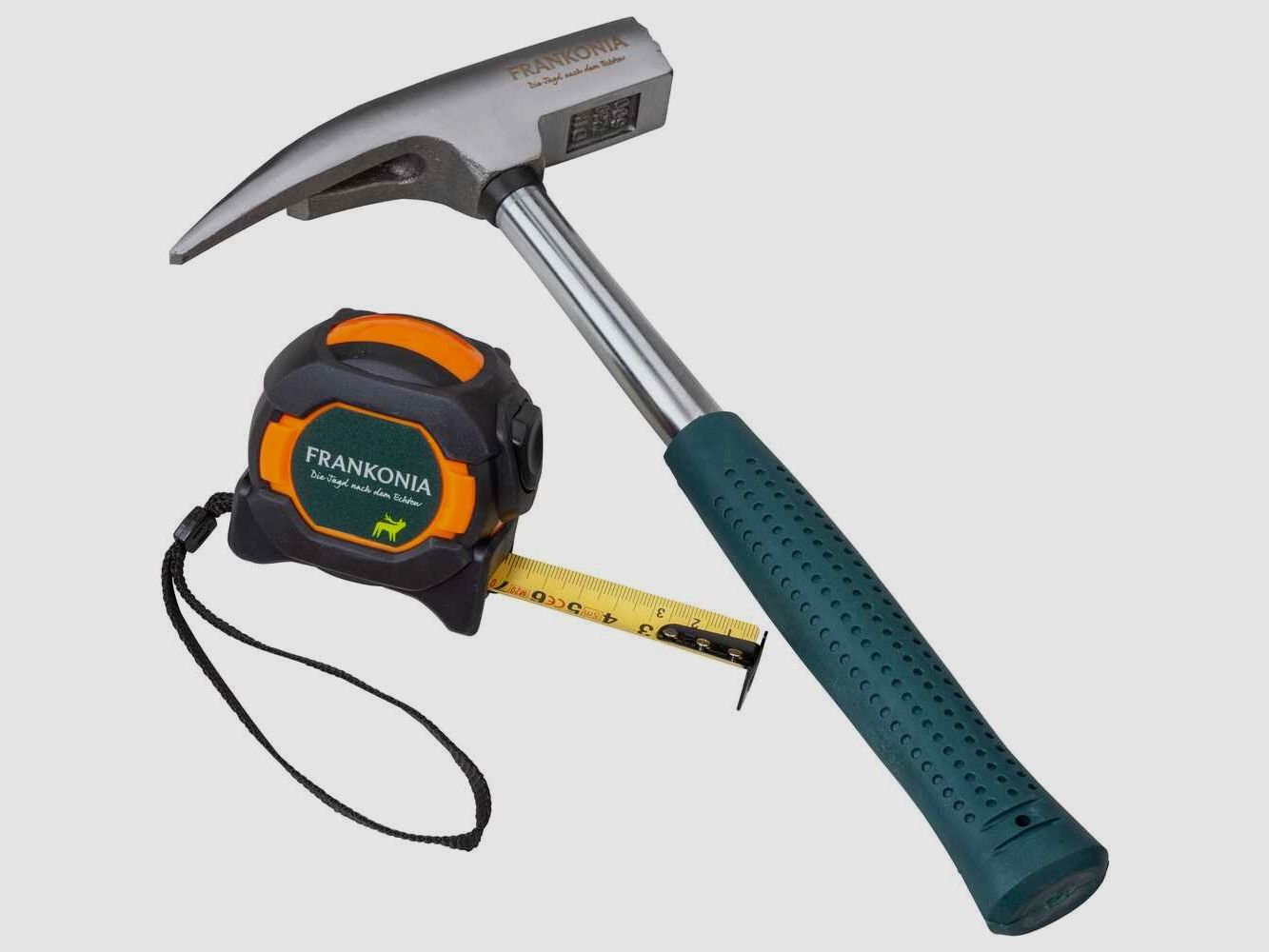 Frankonia Set: Latthammer und Profi-Maßband
