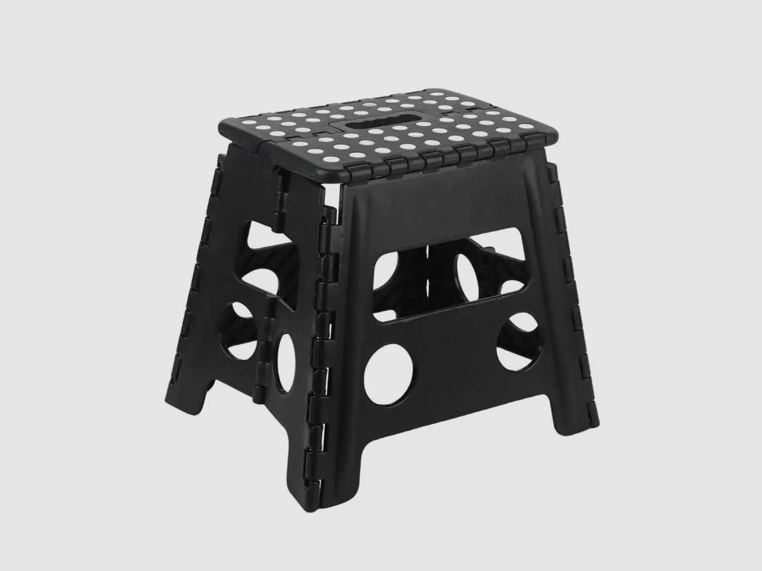 Ultrasolider klappbarer Tritt schwarz - Höhe 33 cm - Tragkraft 150 kg, Bild 1 von 3
