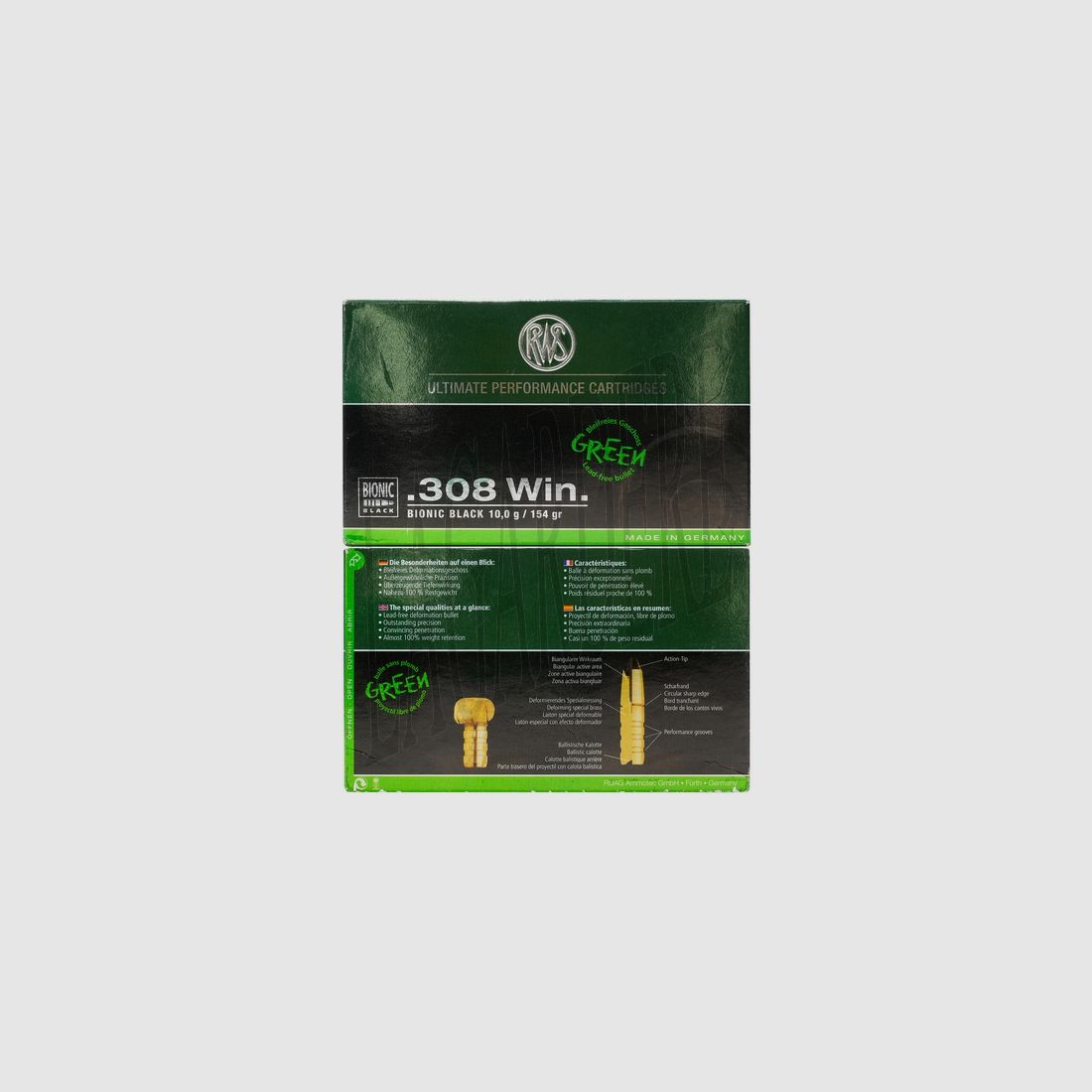 RWS BIONIC BLACK 10G(CARTOUCHE A BALLE)